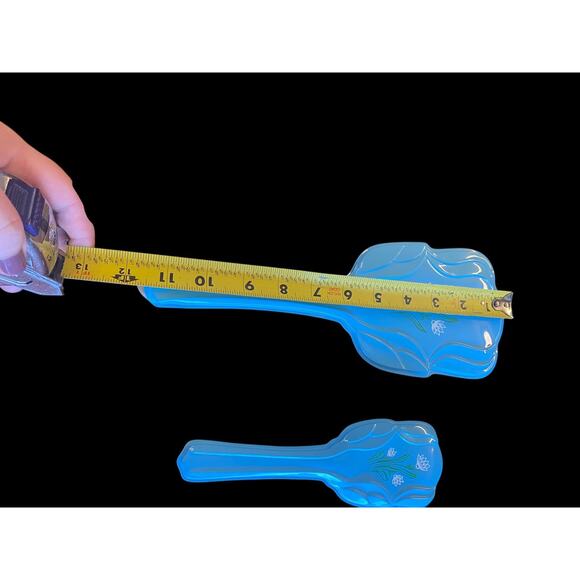 Vintage Vanity Set Hairbrush Brush Comb Mirror Blue Floral 1950s Childrens Girls - Picture 8 of 16